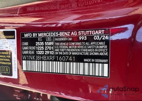 2024 Mercedes-Benz Amg Glc 43 Coupe 4Matic z USA, uszkodzony, nr VIN W1NKJ8HBXRF160741